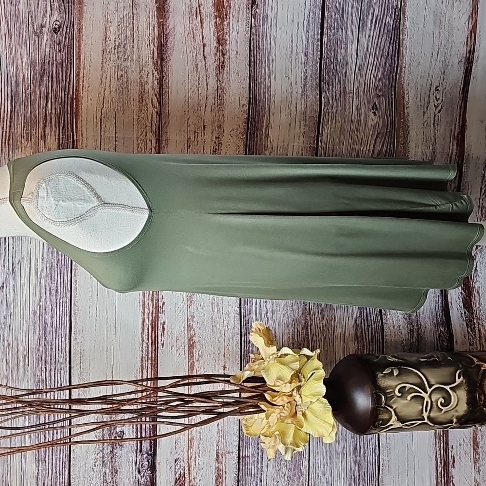 NEW DOUBLE ZERO ARMY GREEN PULLOVER SWING DRESS - Picture 8 of 11